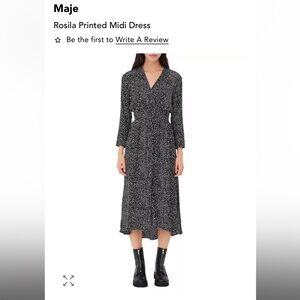 Maje Rosila Printed Midi Dress